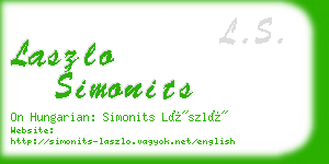 laszlo simonits business card